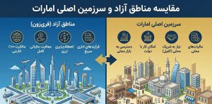 مقایسه فری‌زون و سرزمین اصلی امارات